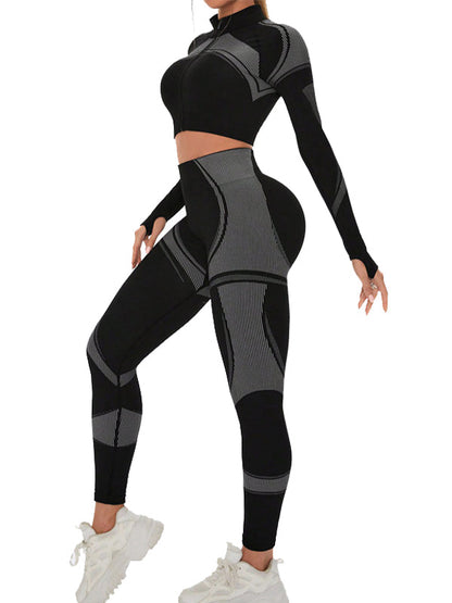 BUYCO Female Ruched Back Seamless Elastic Tight Quick-dry Tracksuit