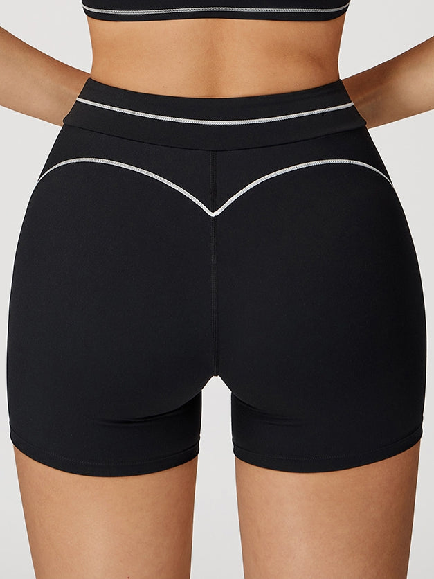 BUYCO Female Contrast Color Big Heart Shape Push-lift Shorts