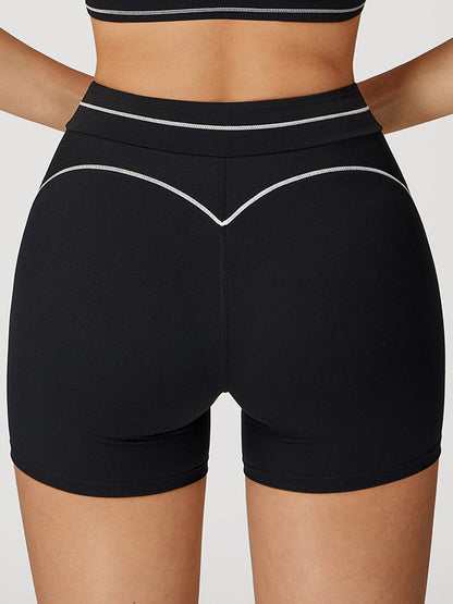 BUYCO Female Contrast Color Big Heart Shape Push-lift Shorts