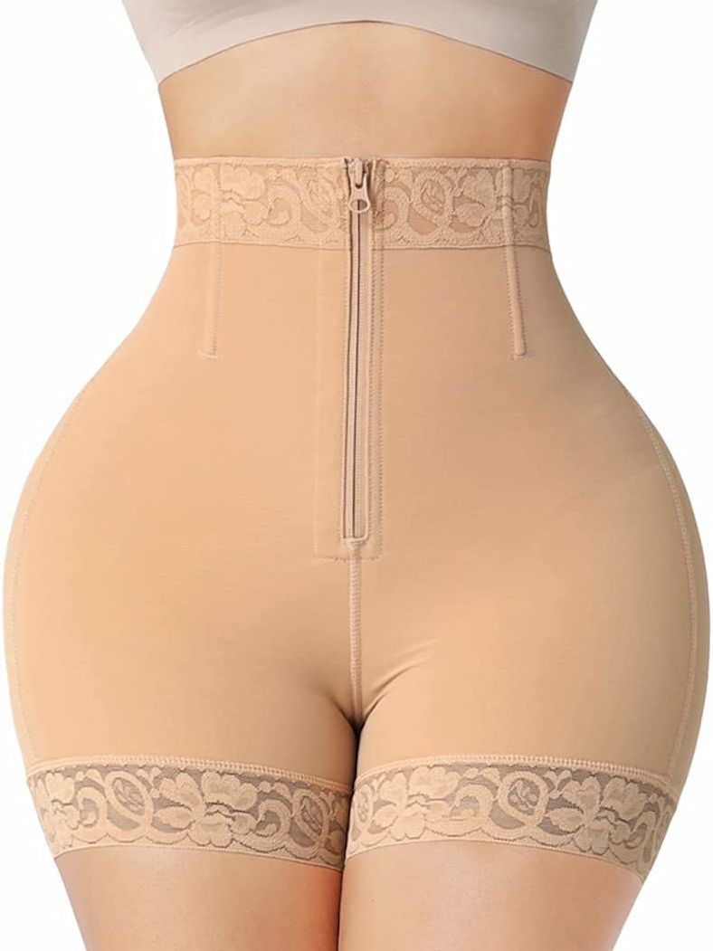 BUYCO Female Lace Zipper Push Up Design Corset Shapewear Shorts
