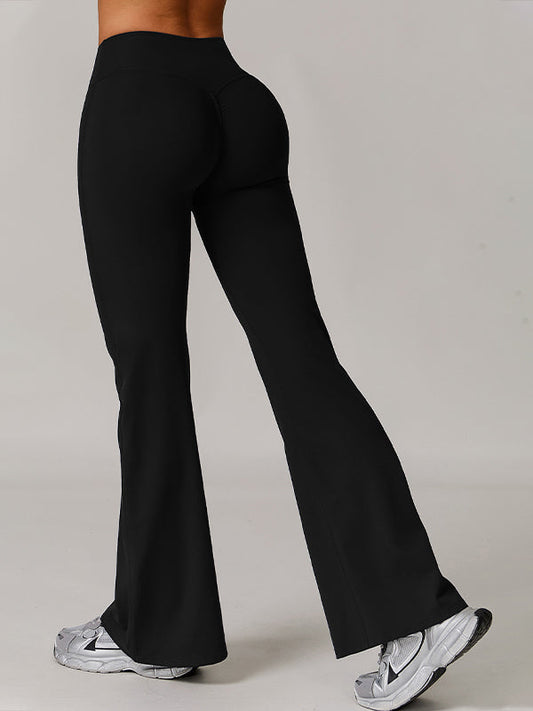 BUYCO Female Solid Color Flare High-rise Leggings
