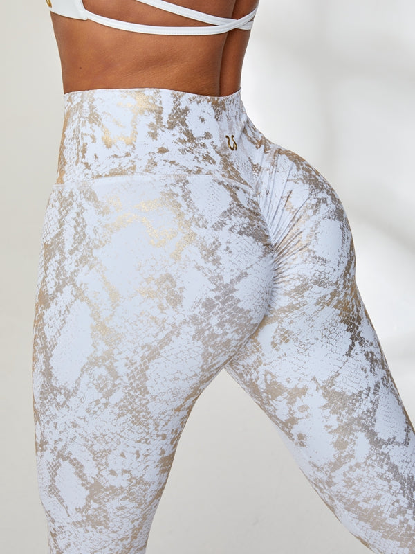 BUYCO Female Halter Beautify Back Bronzed Snakeskin Tracksuit