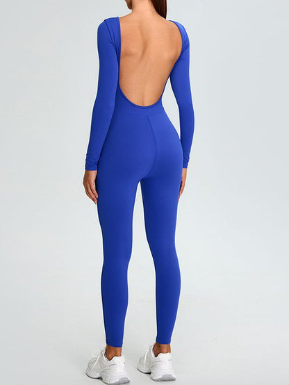 BUYCO Female U collar Elastic Tight Seamless Quick-dry Jumpsuit
