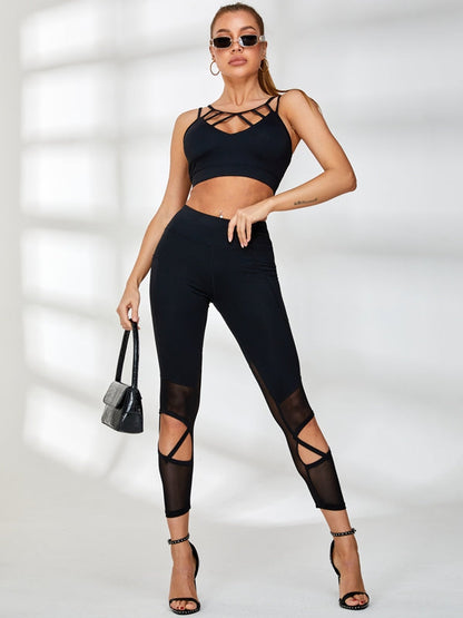 BUYCO Female Cutout Backless Mesh Tracksuit
