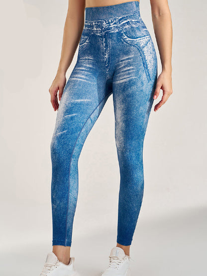 BUYCO Female Denim Hip-lift High-waisted Leggings