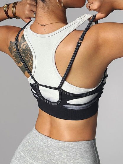 BUYCO Female Two-piece Hollow Out Quick Dry Sports Bras