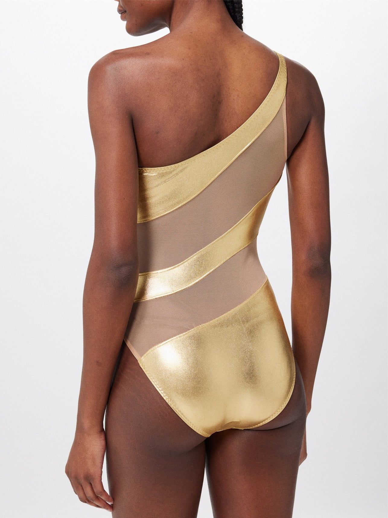 BUYCO Female Glossy Sheer Mesh Elegance One Piece