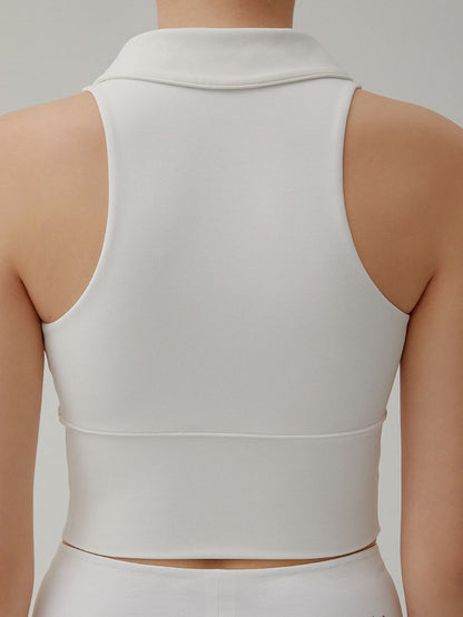 BUYCO Female Stand Up Collar Solid Color Quick Dry with Chest Pads Tank