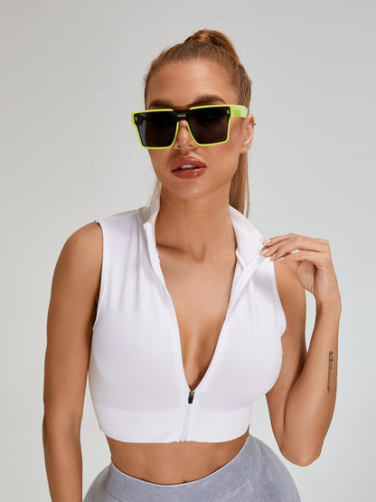 BUYCO Female Ribbed Zipper Tank