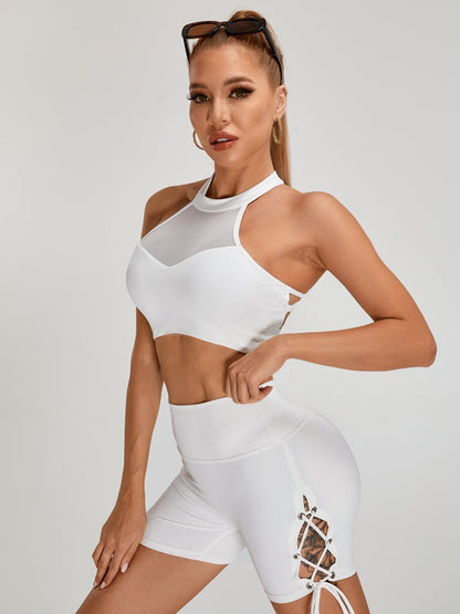 BUYCO Female Fitted Mesh Cross Back Quick Dry Sports Bras