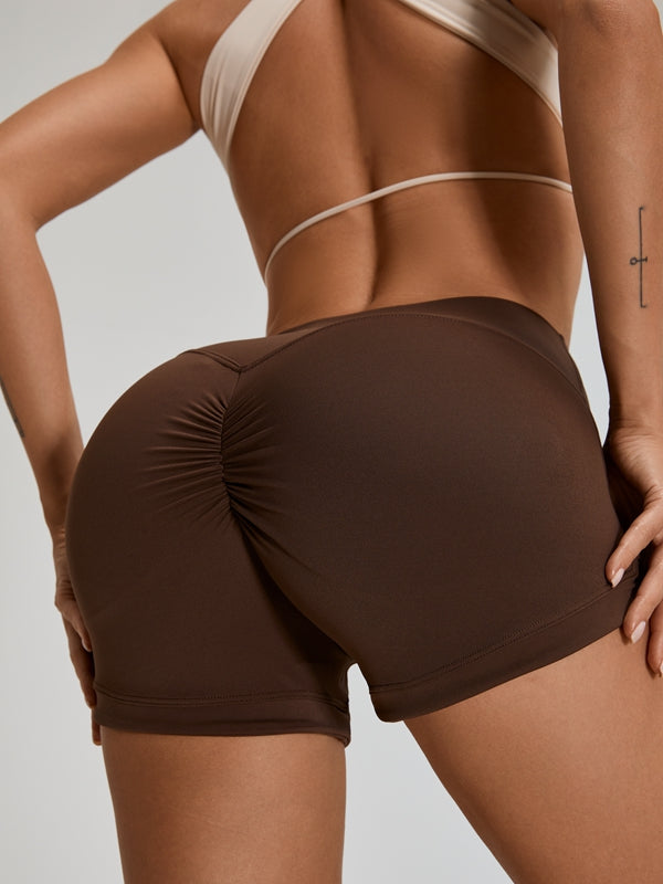 BUYCO Female Ruched Back High-rise Cross Back Short Tracksuit