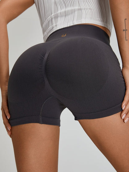 BUYCO Female Ribbed Ruched Back Quick-drying Short Tracksuit