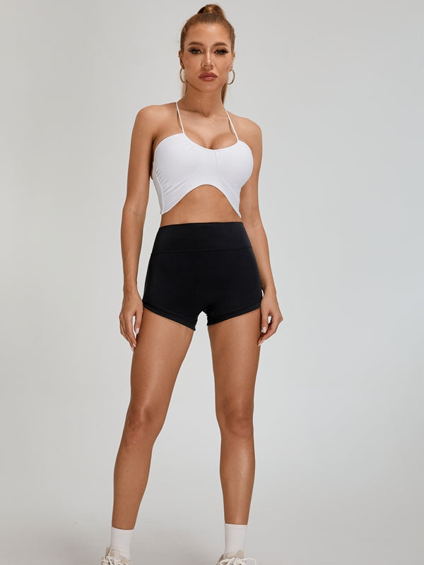 BUYCO Female Ruched Back High-rise Spandex Gym Fit Shorts