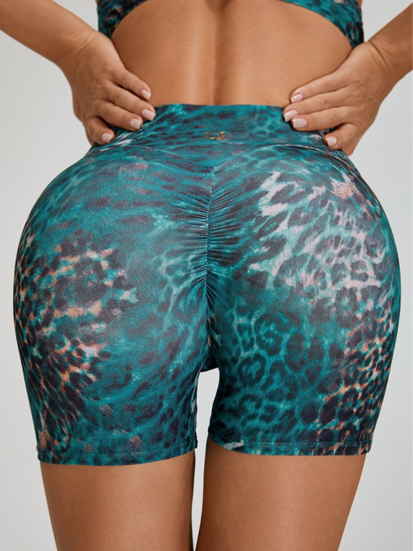 BUYCO Female Leopard Print Cross Back Sports Bras