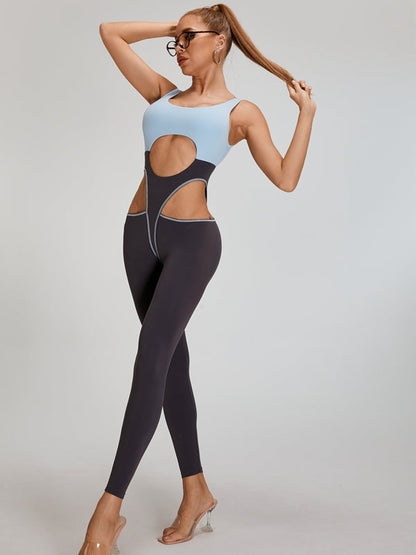 BUYCO Female Fitted Contrast Color Unique Cutout Jumpsuit