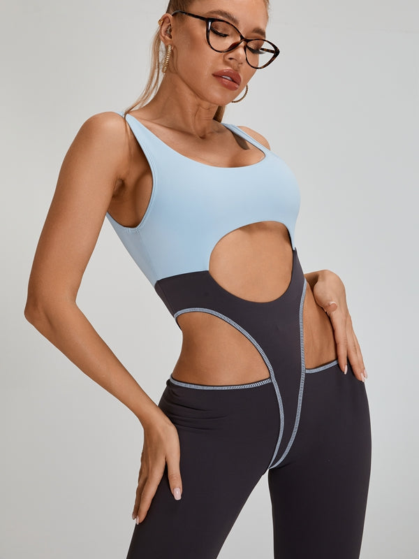 BUYCO Female Fitted Contrast Color Unique Cutout Jumpsuit
