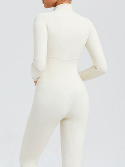 BUYCO Female Zipper Stand Collar Long-Sleeved Jumpsuit