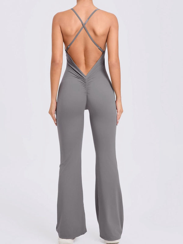 BUYCO Female Cross Back Flare Fit Jumpsuit