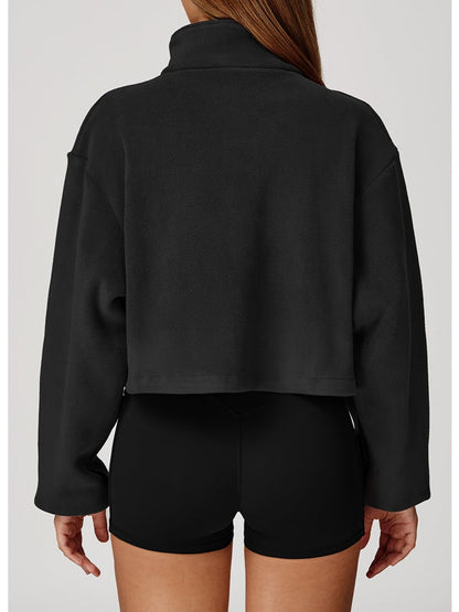 BUYCO Female Fleece Pocket Cropped Jacket