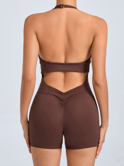 BUYCO Female Front Folds Backless Pocket Romper