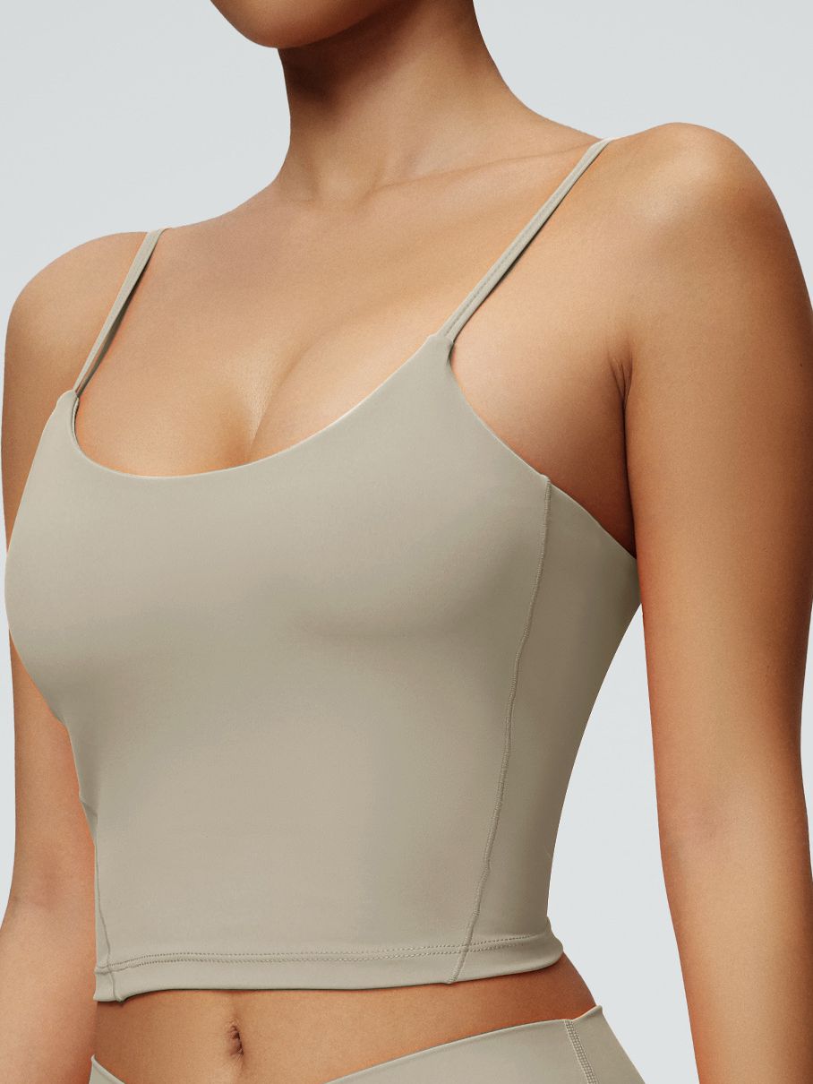 BUYCO Female U Collar Backless Adjustable Strap Solid Color Sports Bras