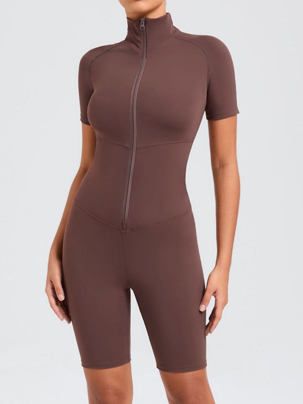 BUYCO Female Zipper Stand Collar Romper