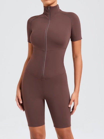 BUYCO Female Zipper Stand Collar Romper
