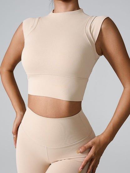 BUYCO Female Solid Color Basic Must-have Cropped Short Sleeves