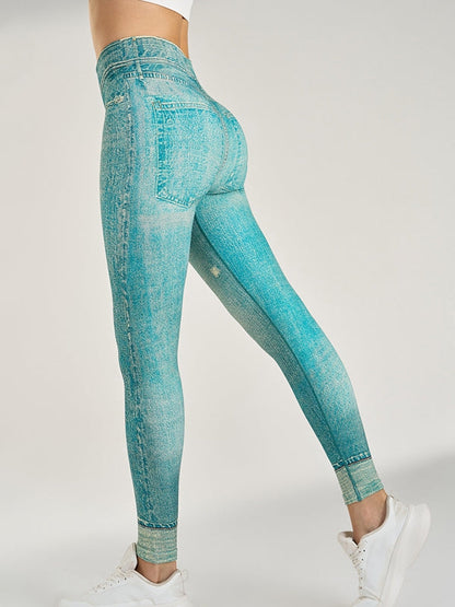 BUYCO Female Denim Pocket Hip-lift Leggings