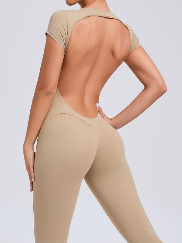BUYCO Female Fitted Backless U Collar Jumpsuit