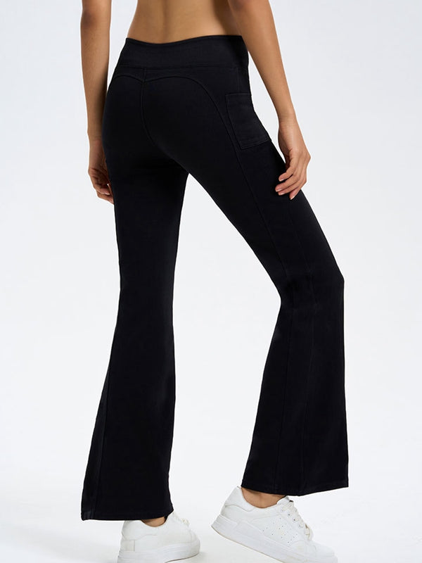 BUYCO Female Denim Pocket Button Flare Leggings