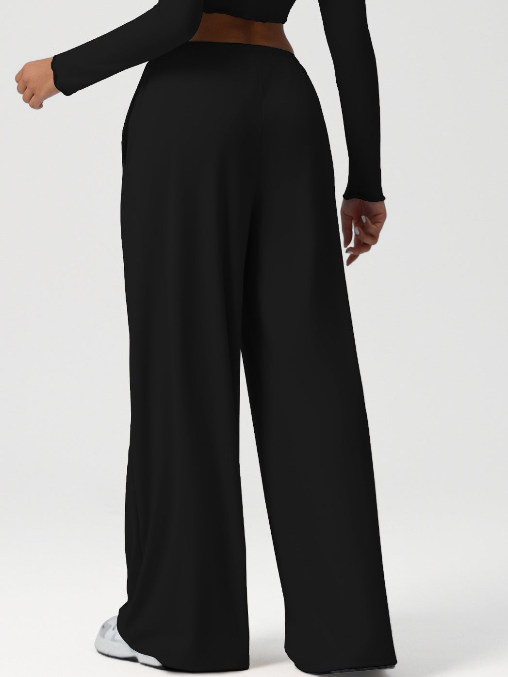 BUYCO Female Drawstring Pocket Solid Color Casual Pants