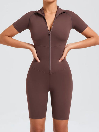 BUYCO Female Zipper Stand Collar Romper