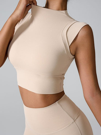 BUYCO Female Solid Color Basic Must-have Cropped Short Sleeves