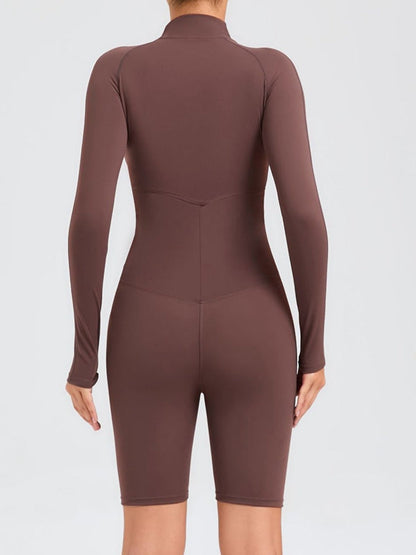 BUYCO Female Zipper Stand Collar Long-Sleeved Jumpsuit