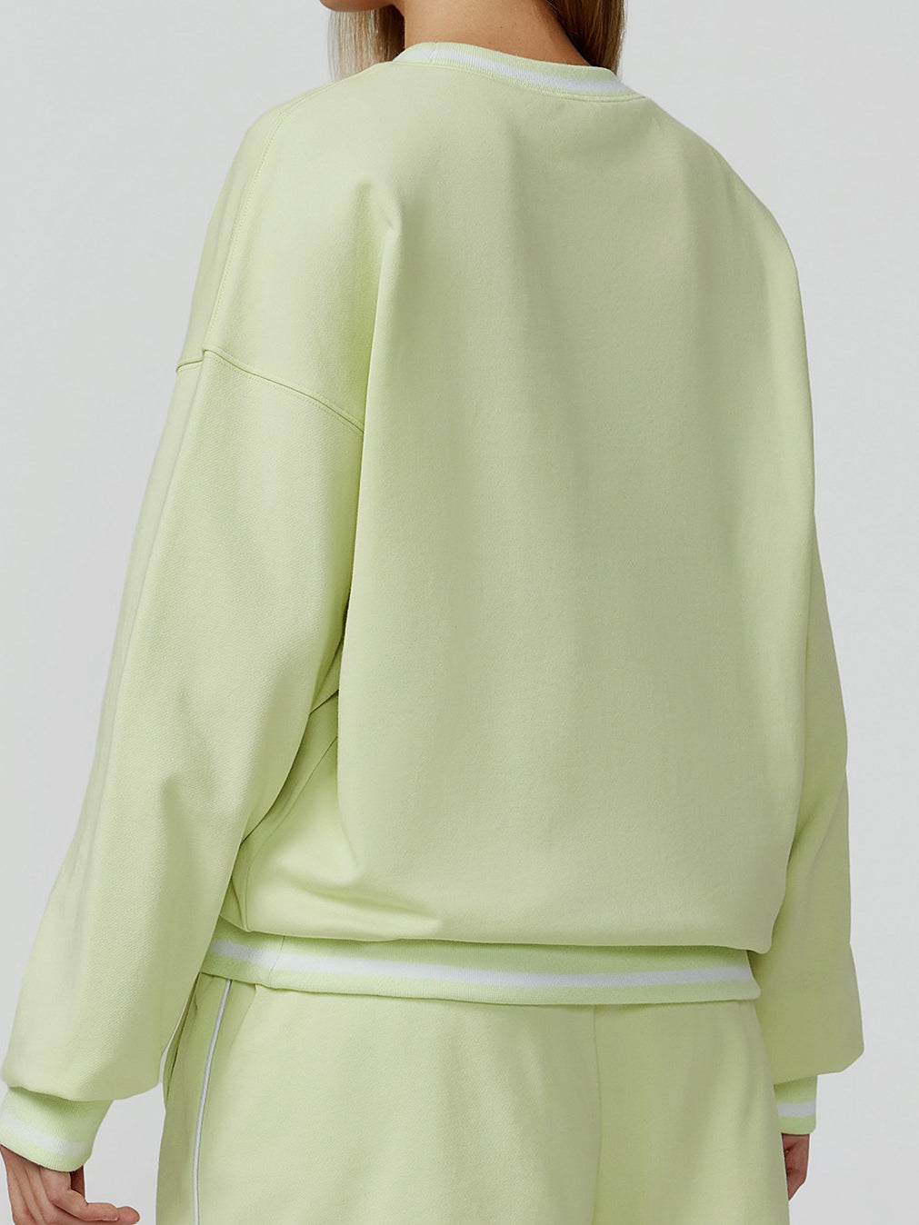 BUYCO Female Contrast Color Casual Loose Round Neck Hoodie
