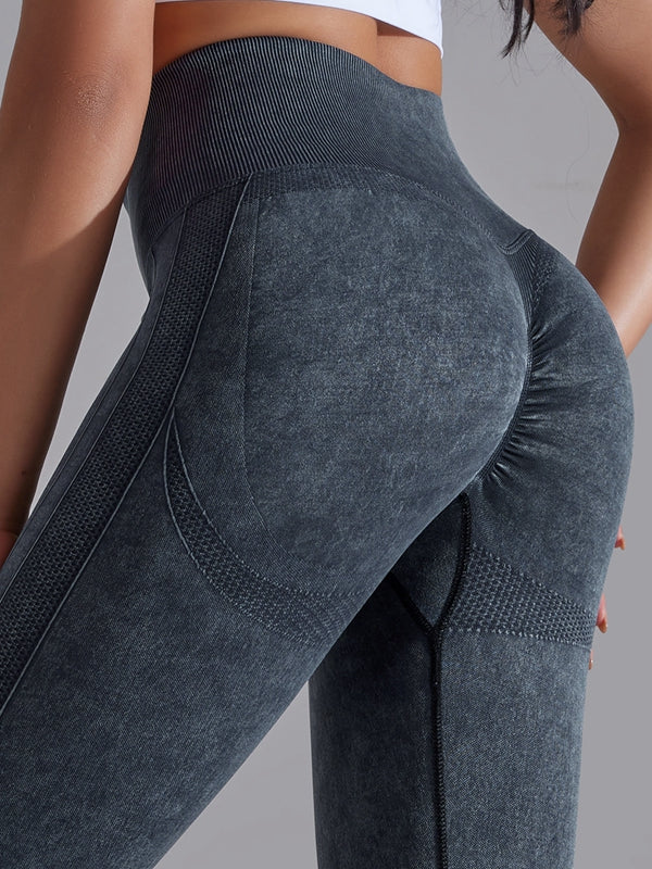 BUYCO Female Denim Ruched Back High-rise Leggings