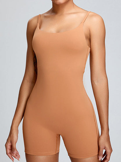 BUYCO Female Backless U Collar Quick Dry Nude Sensation Romper