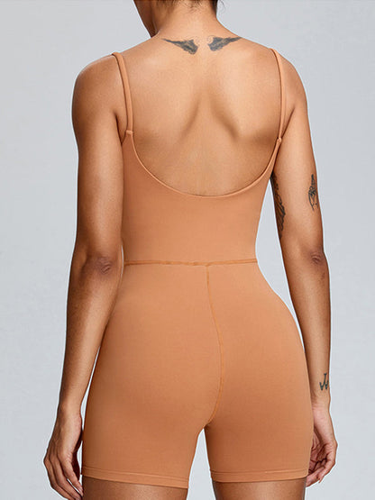BUYCO Female Backless U Collar Quick Dry Nude Sensation Romper