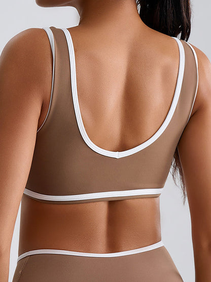 BUYCO Female Backless Quick Dry Contrast Color Sports Bras