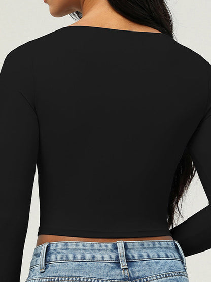 BUYCO Female Square Collar with Chest Pads Thumbholes Long Sleeves