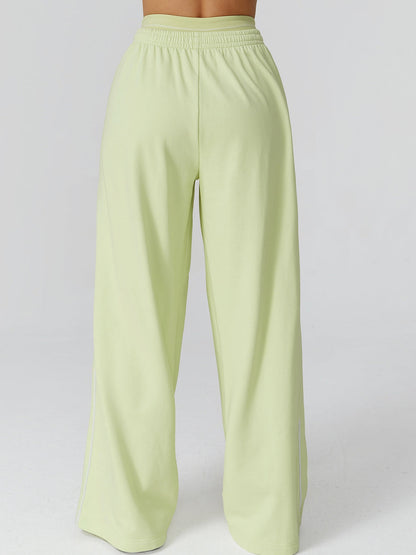 BUYCO Female Casual Loose Contrast Color Stripe High-rise Pants