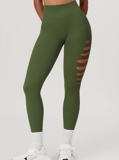BUYCO Female Hollow Out Hip-lift Quick-dry High-waisted Seamless Leggings