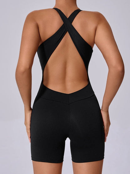 BUYCO Female Lace-up Cross Back Romper