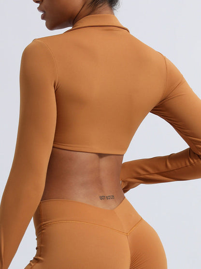 BUYCO Female Twist Breathable with Chest Pads Yoga Long Sleeves