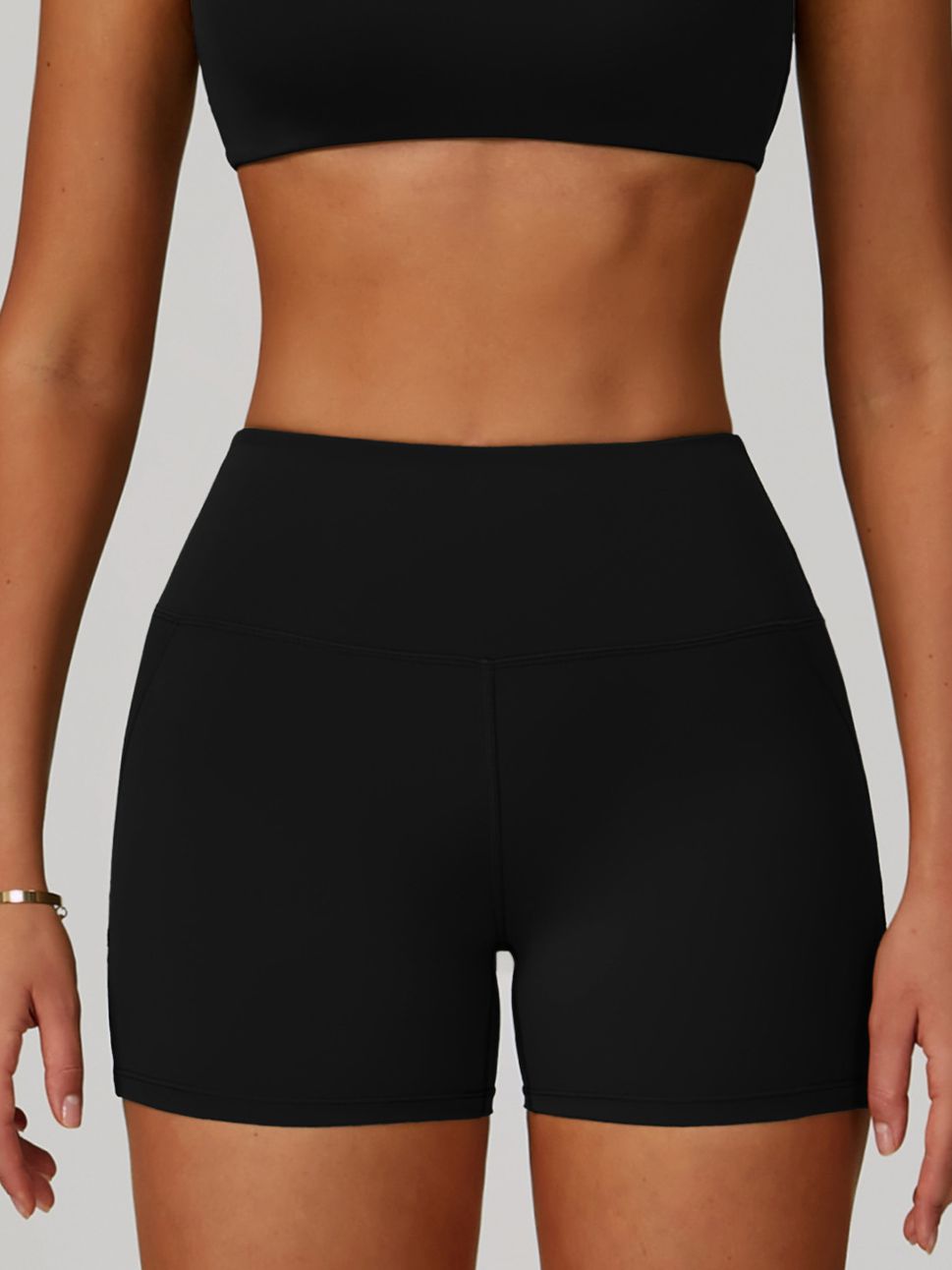 BUYCO Female Cross Back V-neck with Chest Pads Quick Dry Push Up Design Short Tracksuit