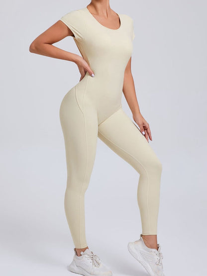 BUYCO Female Fitted Backless U Collar Jumpsuit