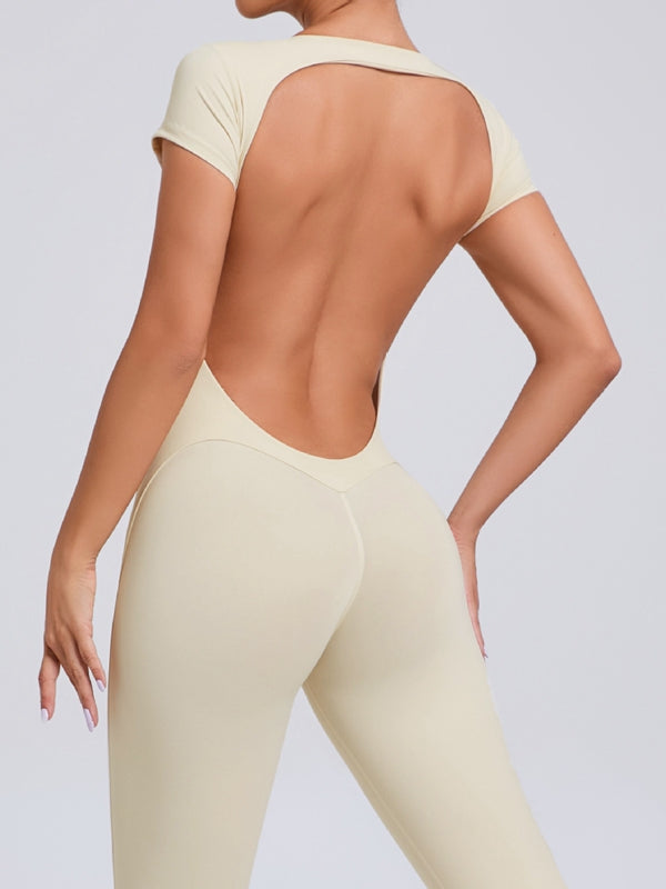 BUYCO Female Fitted Backless U Collar Jumpsuit