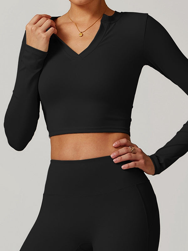 BUYCO Female Fitted V Collar Long Sleeves