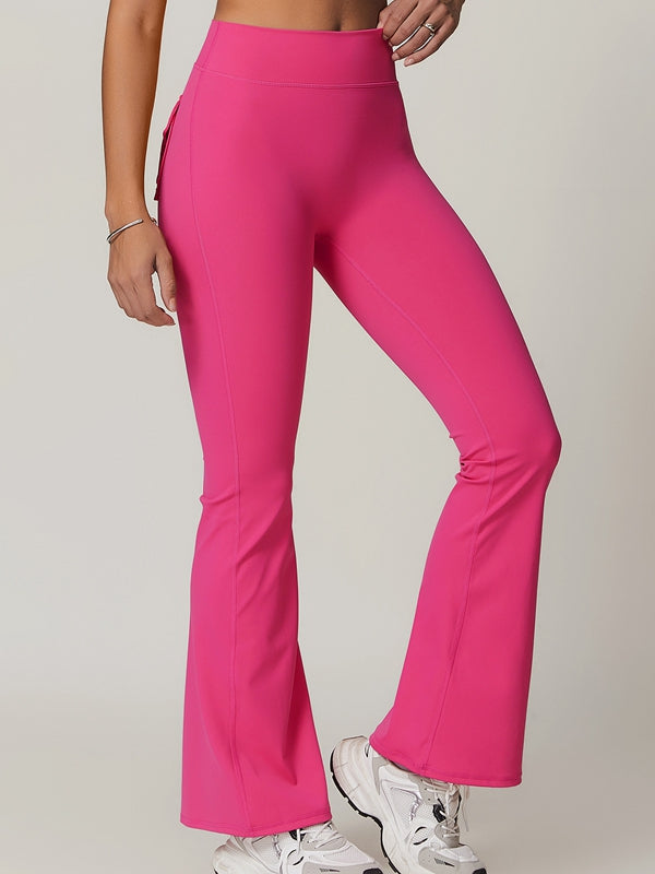 BUYCO Female Pocket Ruched Back Flare Cargo Leggings